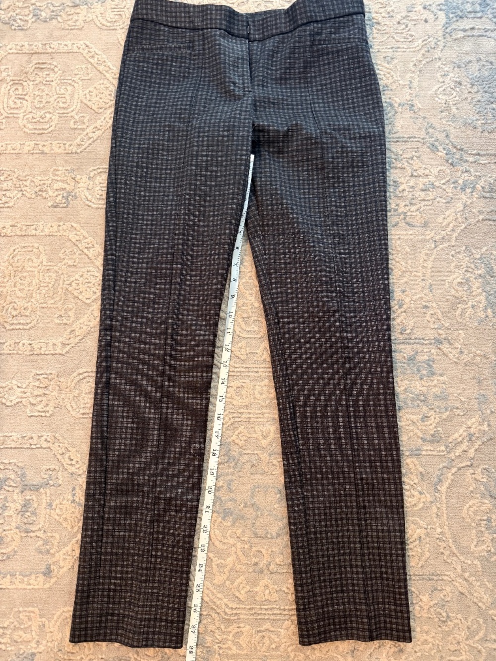 Amanda + Chelsea Size 6 Plaid Straight Leg Dress Pants Gray Black Workwear